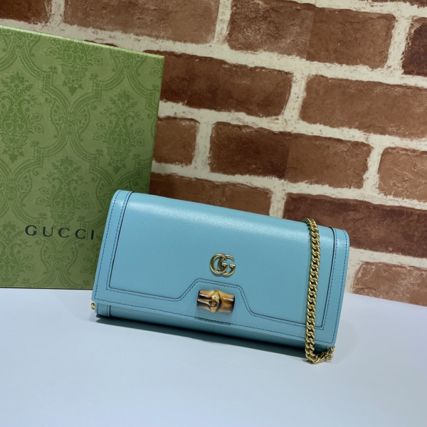 G*u*i diana chain wallet with bamboo