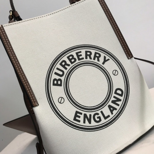 B**rry small logo graphic cotton canvas peggy bucket bag