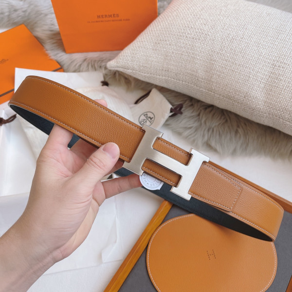 H**mes belt-silver/gold